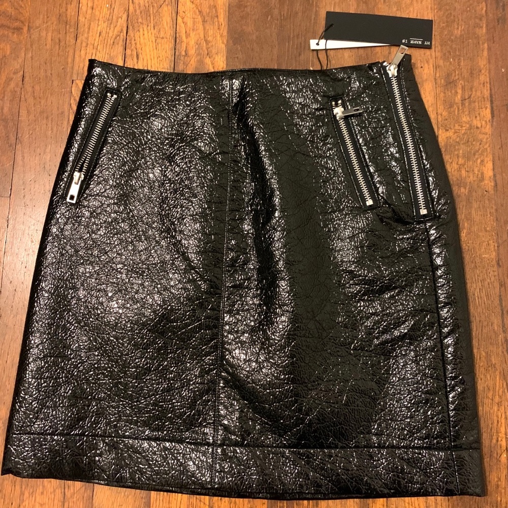 Black Vegan Leather Skirt